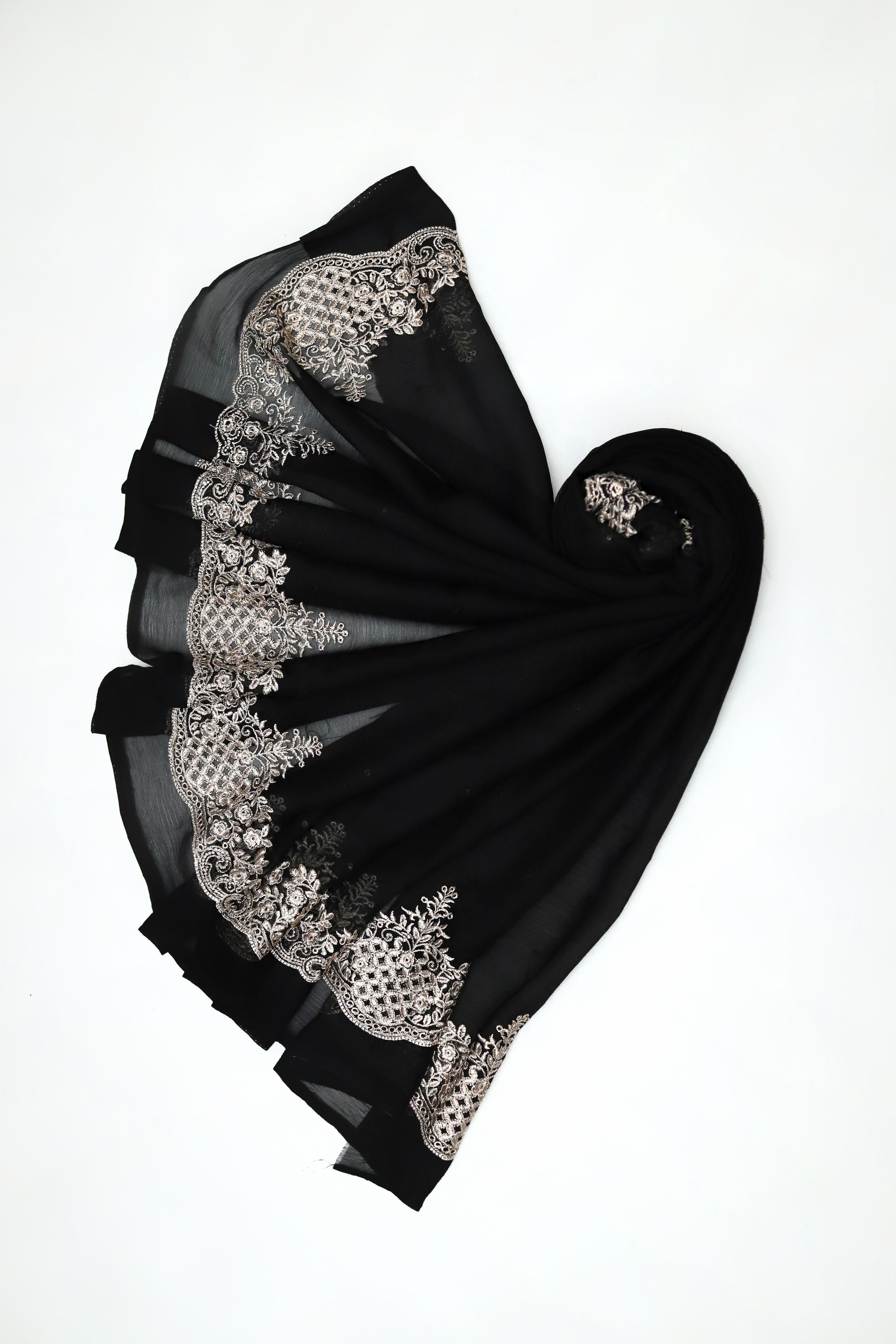 ONYX DOVE - AFROZEH LUXE 3PC UNSTICHED CHIFFON EMBROIDERED FORMAL DRESS (SL-1327)