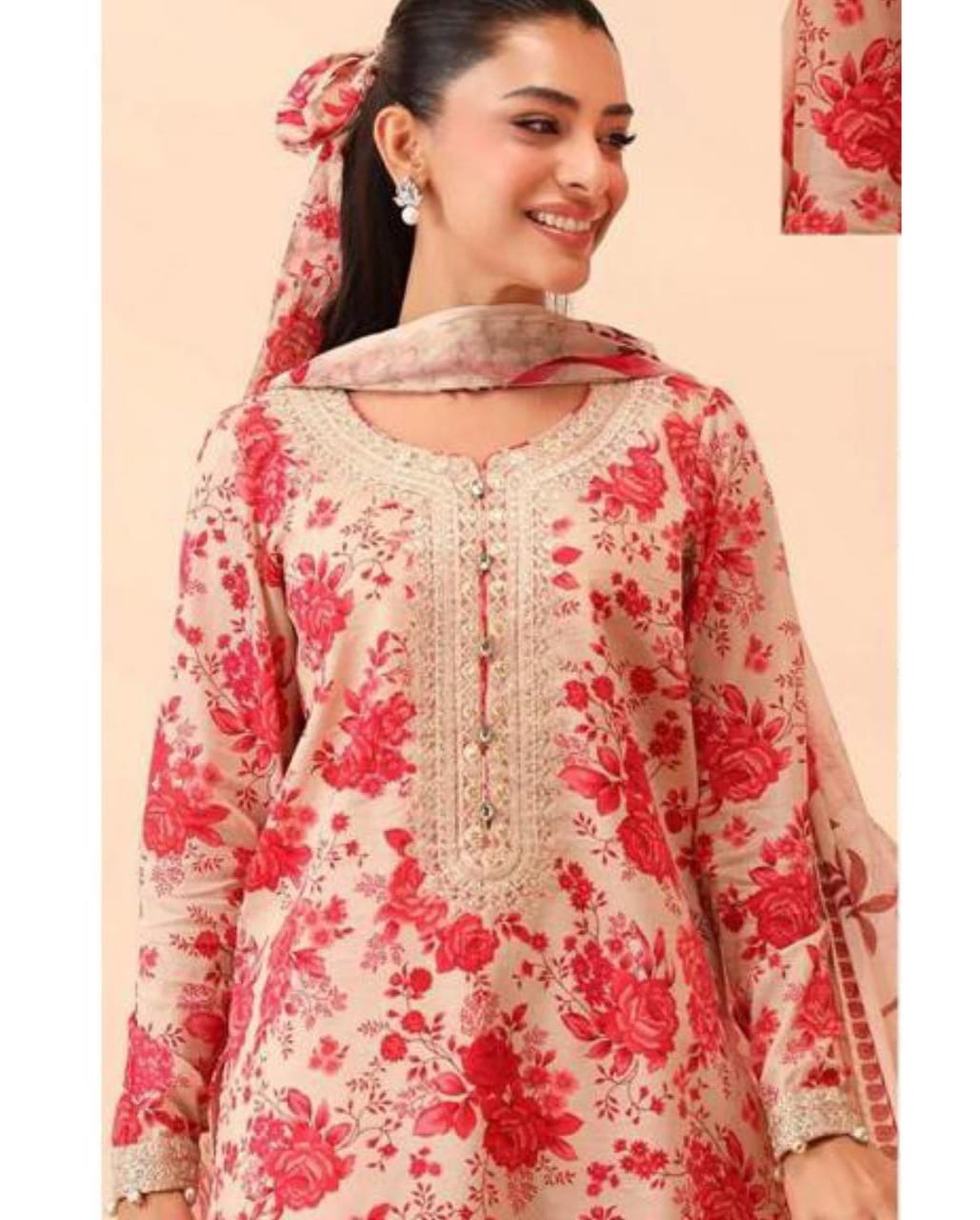 MARIA B-LUXE DAMAN LASER KARI UNSTICHED LINEN 3PC (SL-5347)