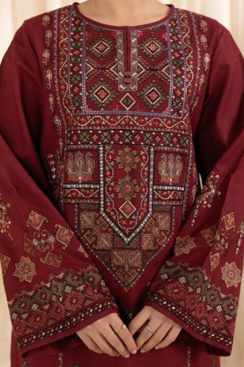 SAPHIRE-EMBROIDERED DHANAK 3pc Unstiched