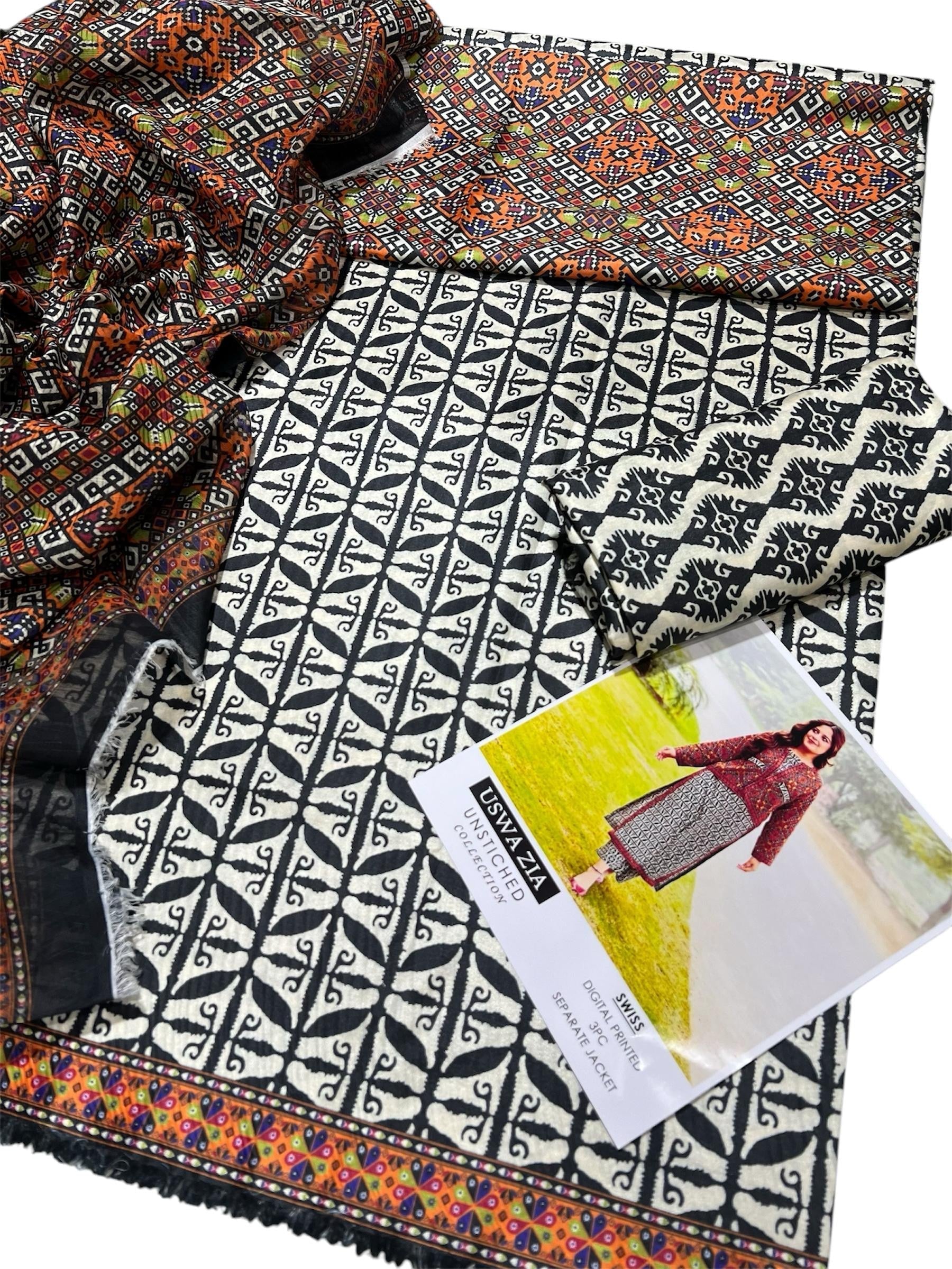 USWA ZIA PRINTED SWISS LAWN 3pc