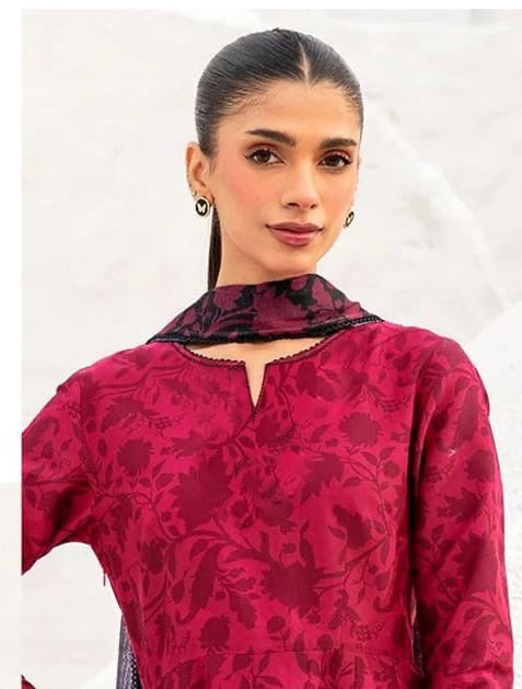 JAZMINE LUXE DAMAN BORING PRINTED-EMBROIDERED UNSTICHED LINEN 3PC (SL-7049)