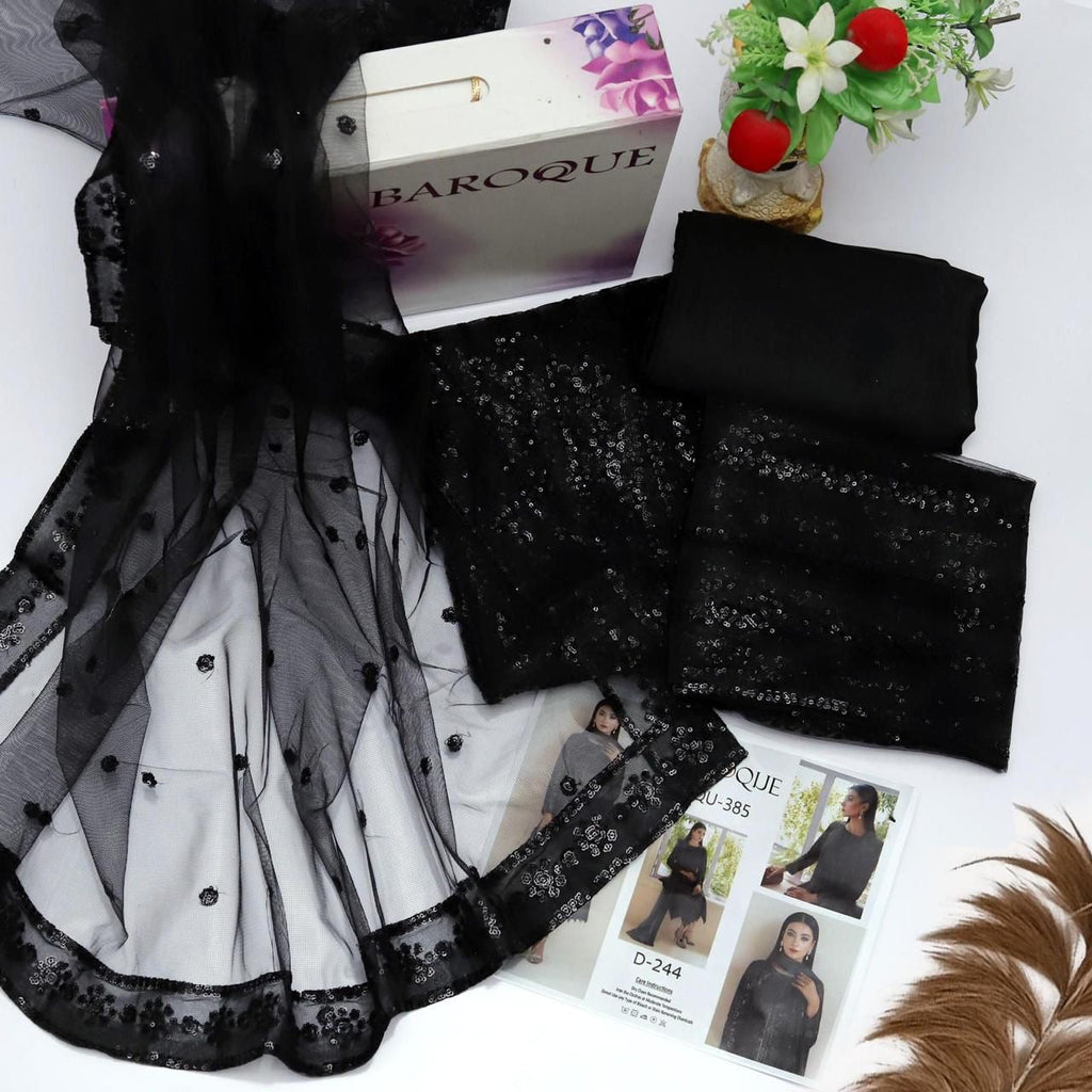 BAROQUE - PARTY WEAR DRESS UNSTICHED FORMAL WEAR (SL-385)