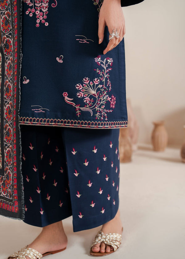 AMEEMA-GARNET CLOTHING DHANAK EMBROIDERED UNSTICHED 3PC (SL-2553)