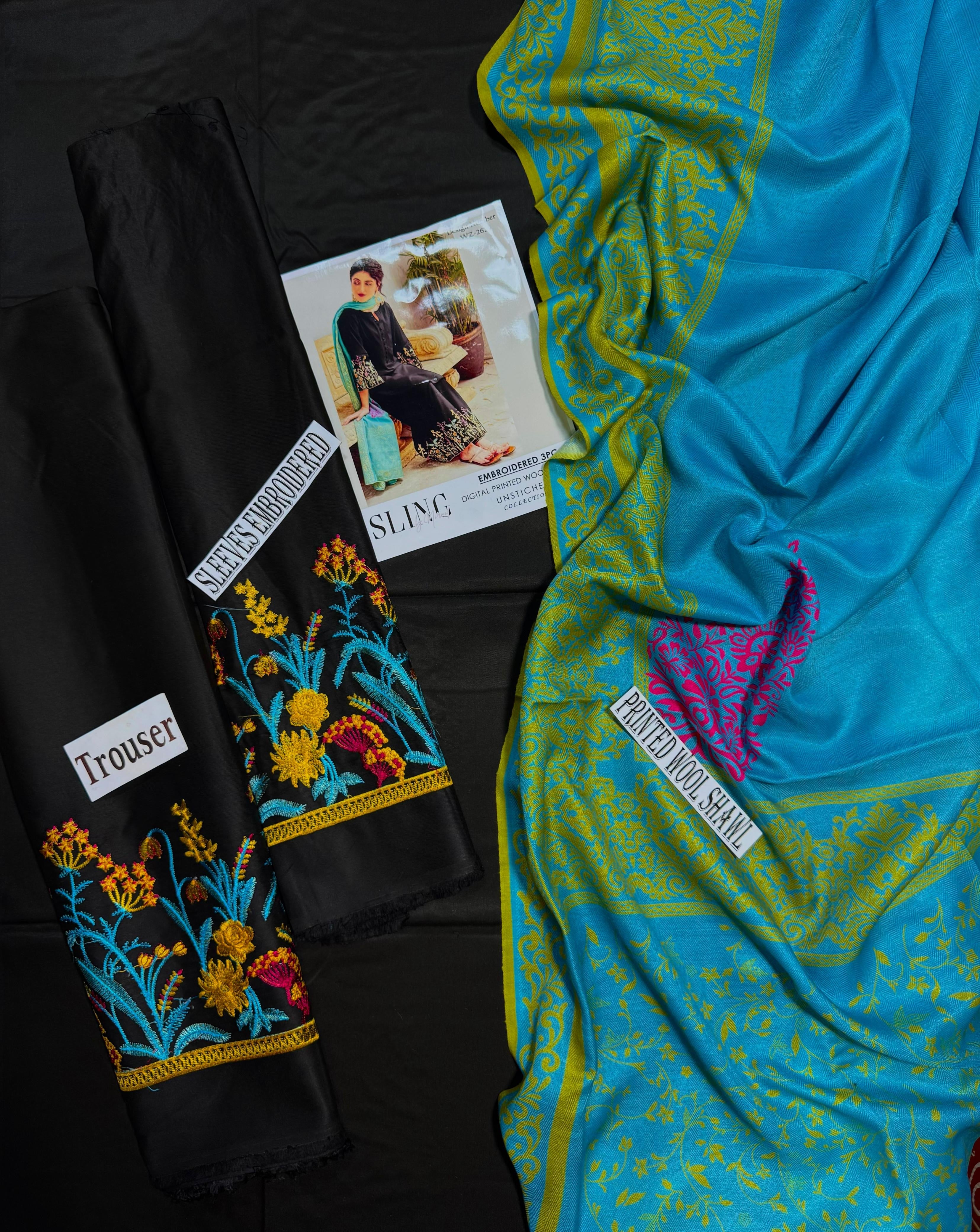 ASLING-DHANAK EMBROIDERED UNSTICHED 3pc (SL-1320)