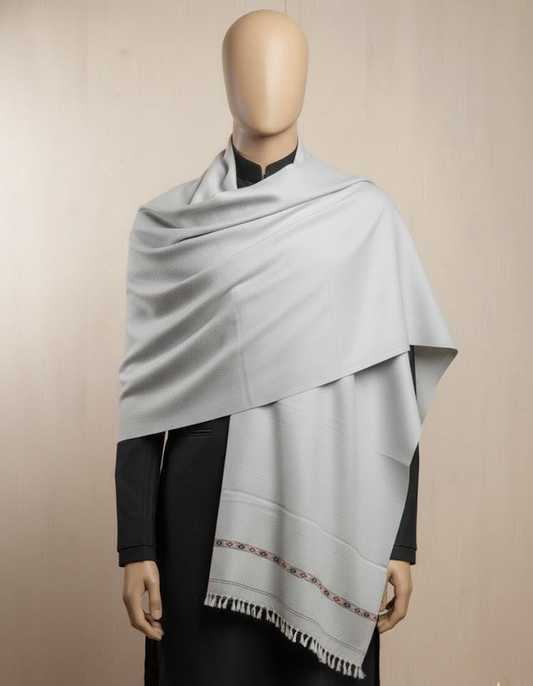 J. Men’s Wool Shawl (Light Grey)