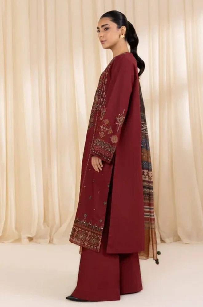 SAPHIRE-EMBROIDERED DHANAK 3pc Unstiched