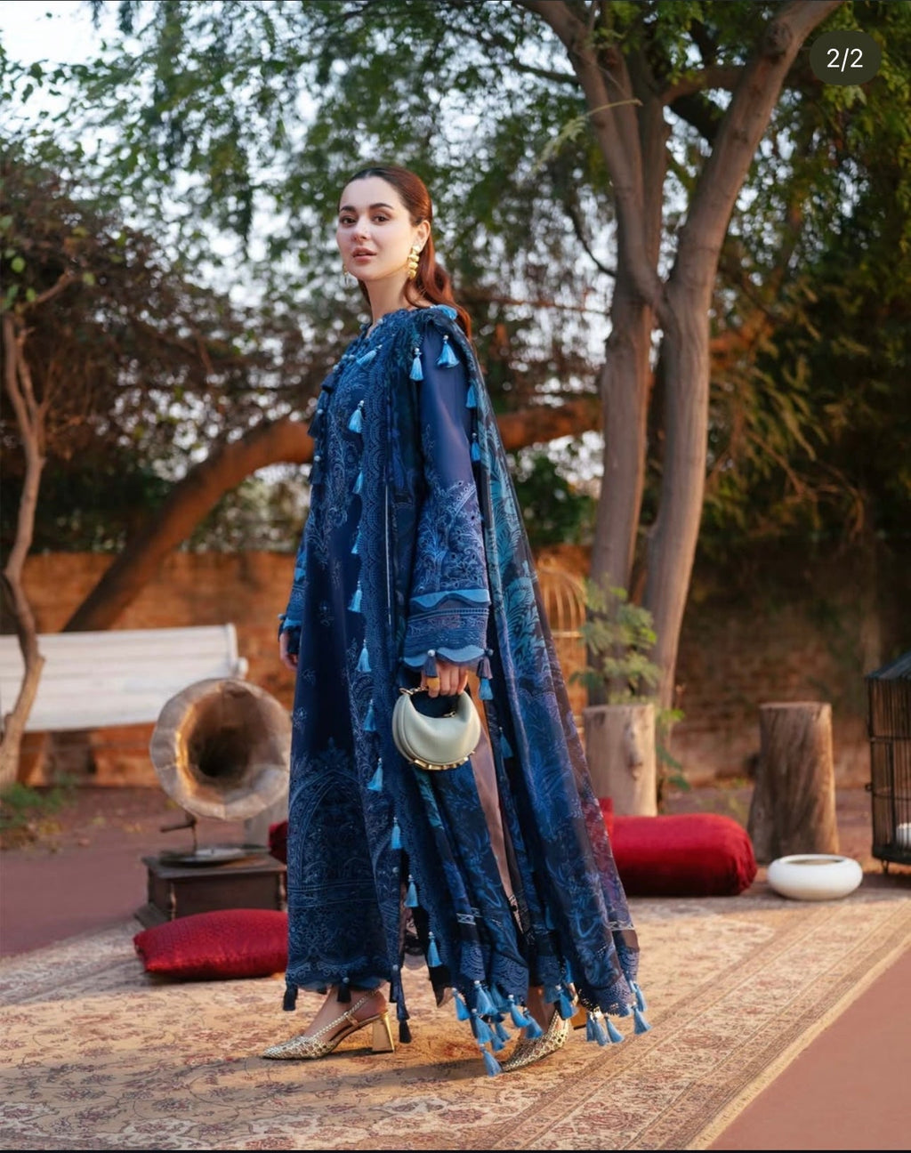 JADE OMBRE X HANIA HEAVY EMBROIDERED DHANAK UNSTICHED 3PC (SL-20696)