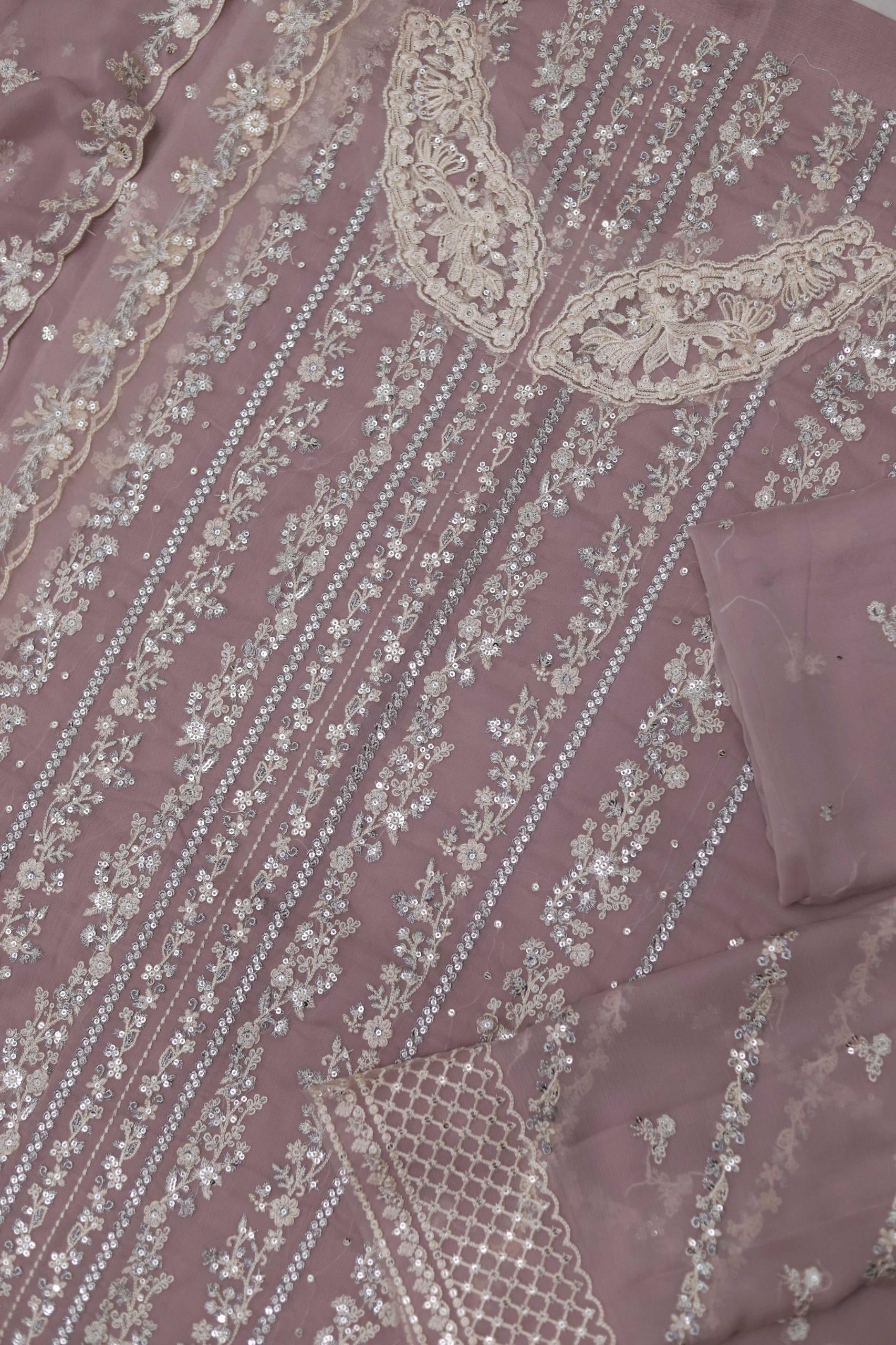 TWILIGHT LAVENDER-AZURE LUXE EMBROIDERED CHIFFON UNSTICHED 3PC (SL-8025)