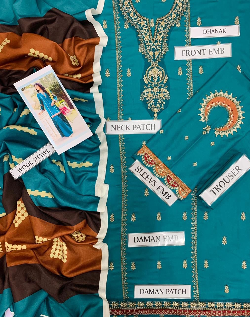 MARIA B-EMBROIDERED DHANAK 3pc