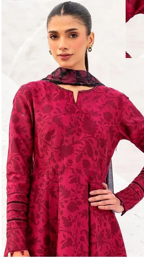 JAZMINE LUXE DAMAN BORING PRINTED-EMBROIDERED UNSTICHED LINEN 3PC (SL-7049)