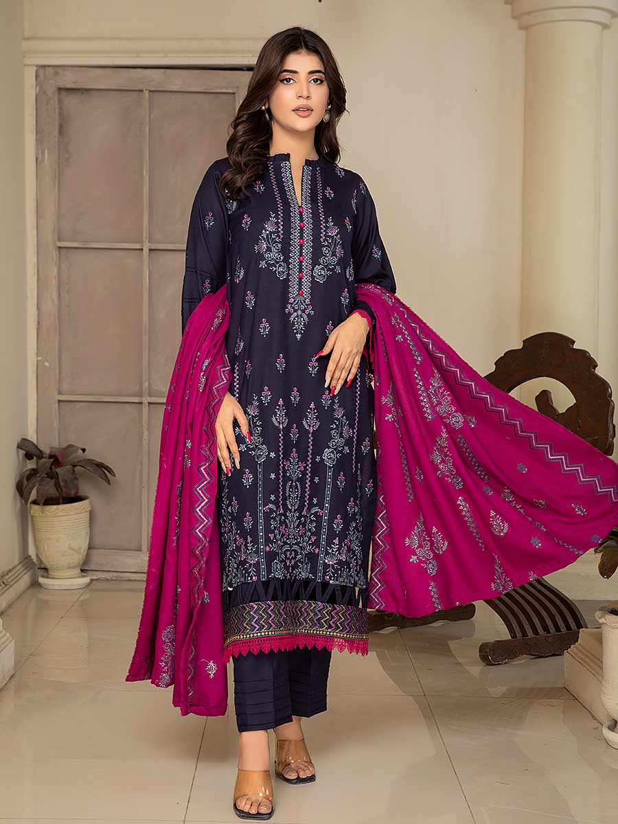 ANDAAZ By Aalaya-DHANK EMBROIDERED UNSTICHED 3pc (SL-01)