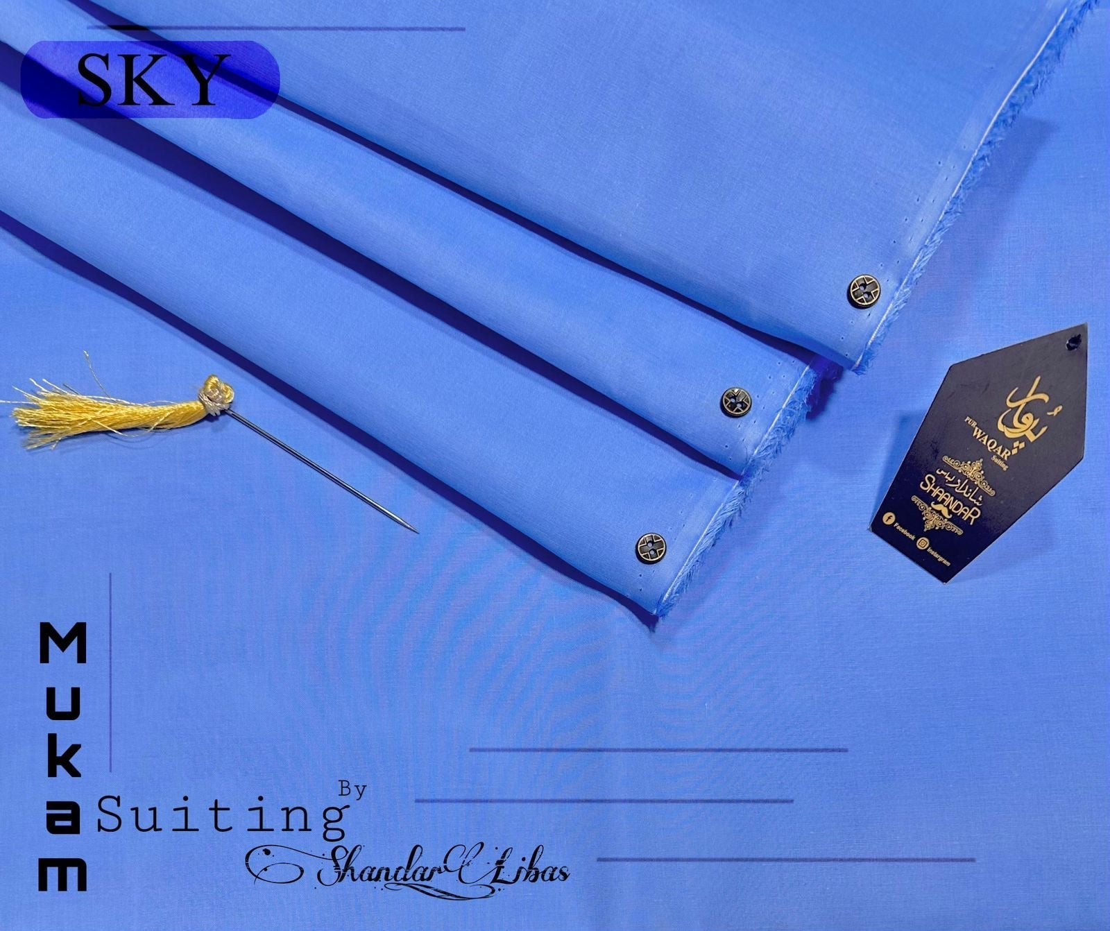 Mukam Silver Finish Cotton (Sky)