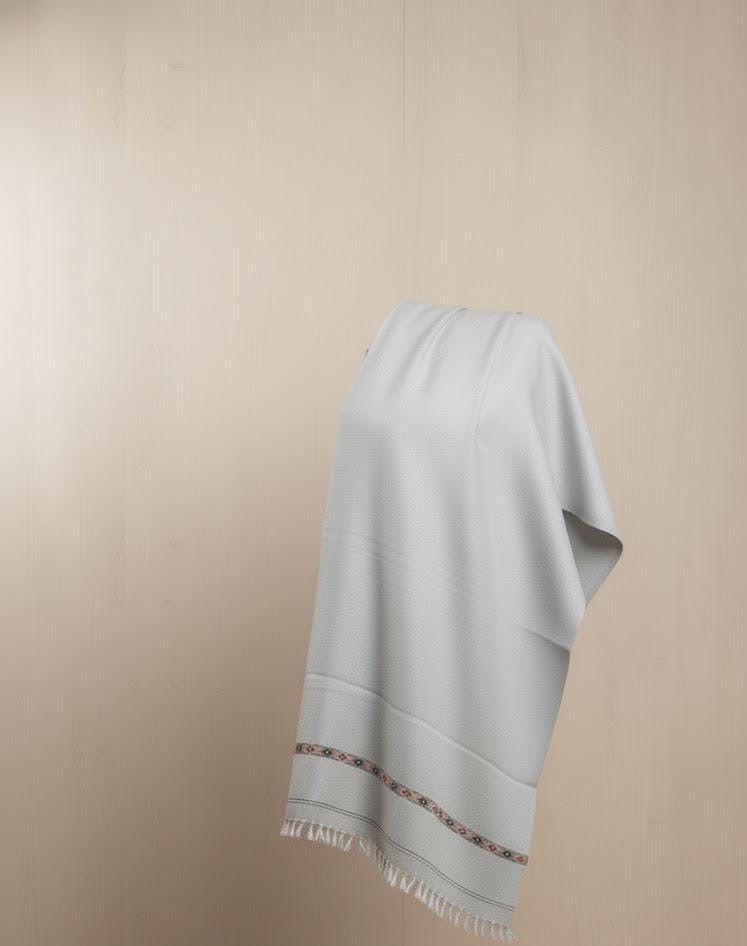 J. Men’s Wool Shawl (Light Grey)