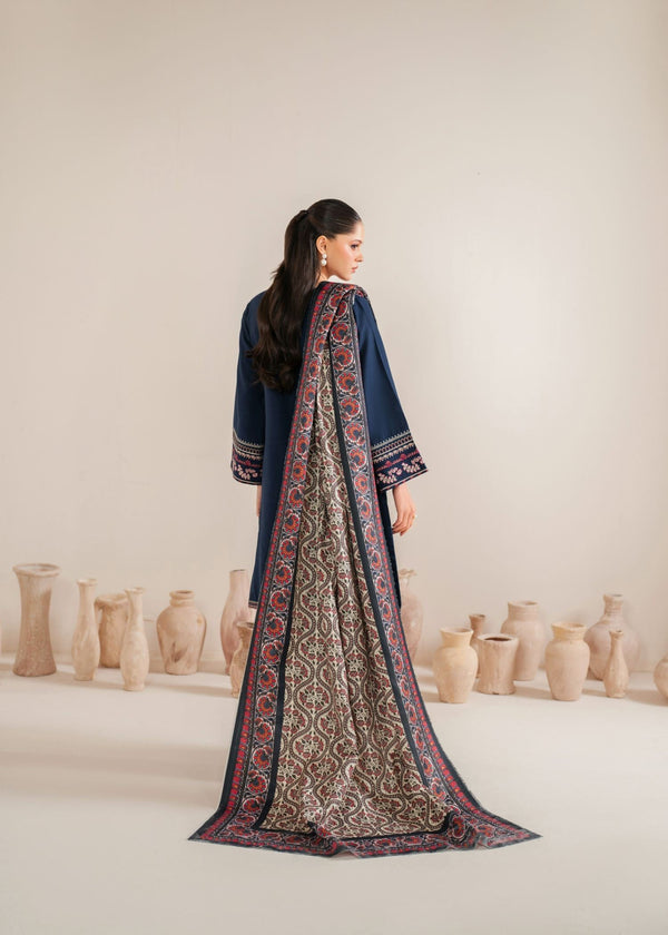 AMEEMA-GARNET CLOTHING DHANAK EMBROIDERED UNSTICHED 3PC (SL-2553)