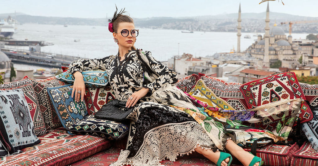 MARIA B-PRINTED LINEN WITH EMBROIDERED PATCHES UNSTICHED 3PC (SL-2307)