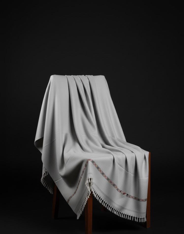 J. Men’s Wool Shawl (Light Grey)