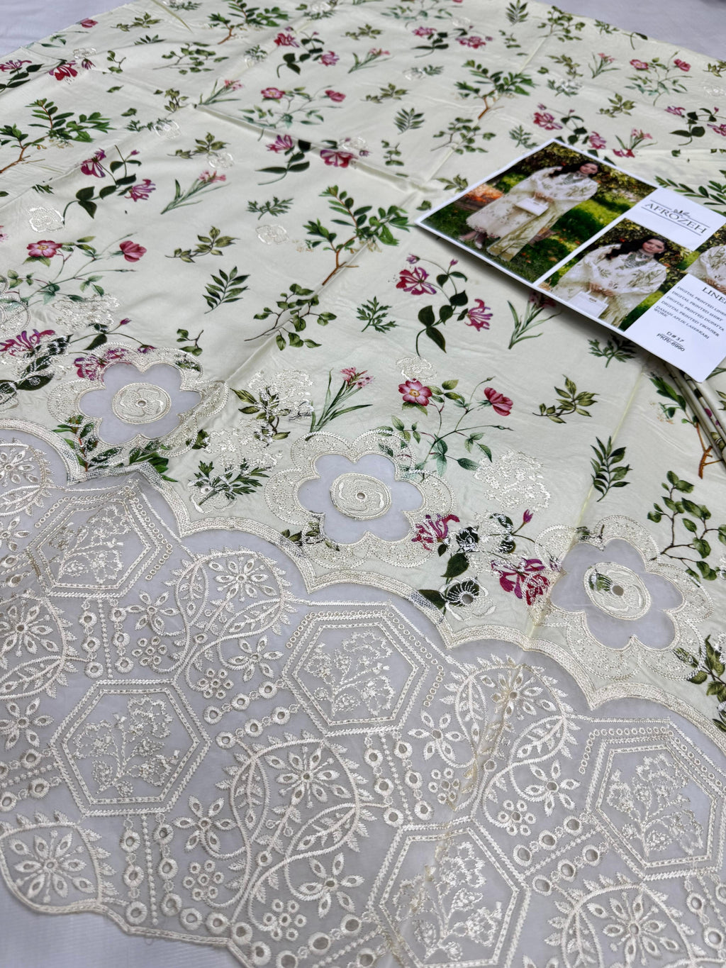 SARDINIA WHITE TULIP-DAMAN BORING PRINTED EMBROIDERED LINEN 3PC (SL-37