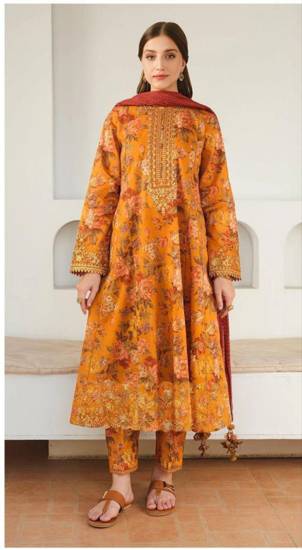 Baroque Daman LaserKari linen 3pc