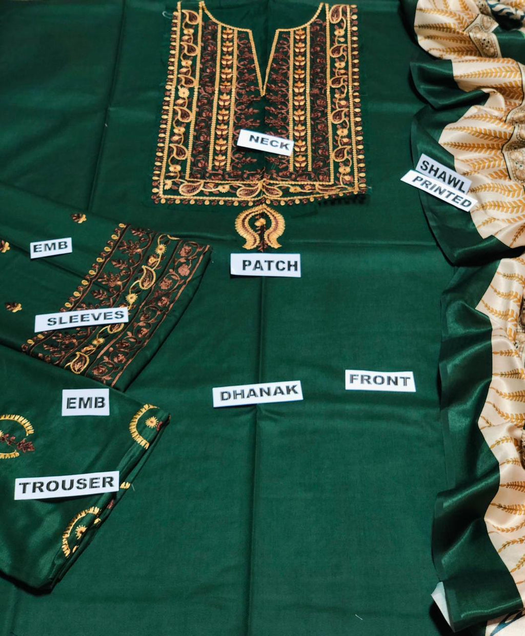 URGE  Dhanak Embroidered 3pc