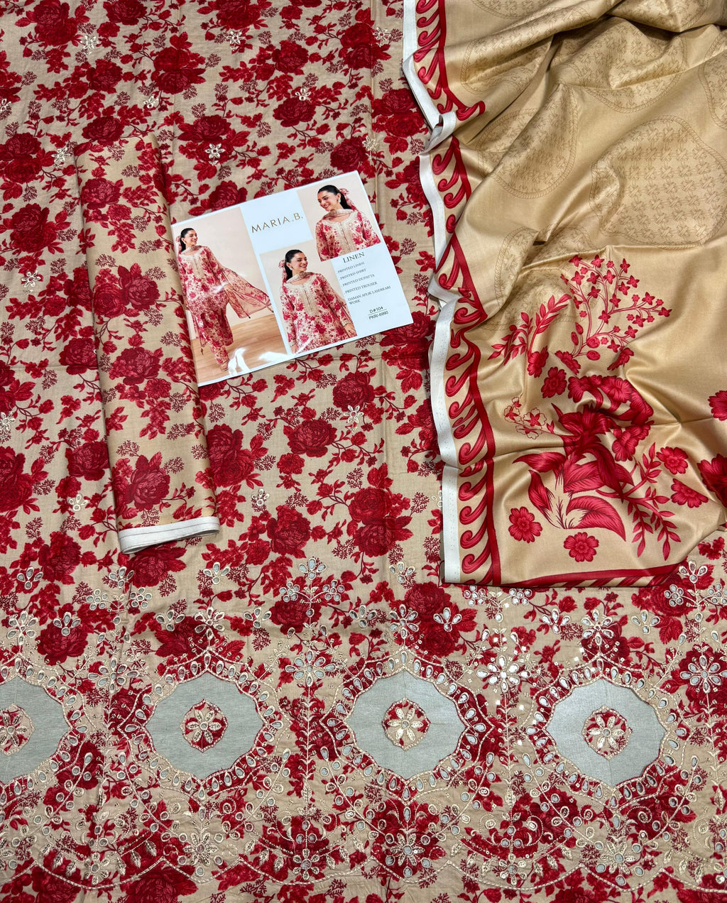 Maria B Daman LaserKari Linen 3pc