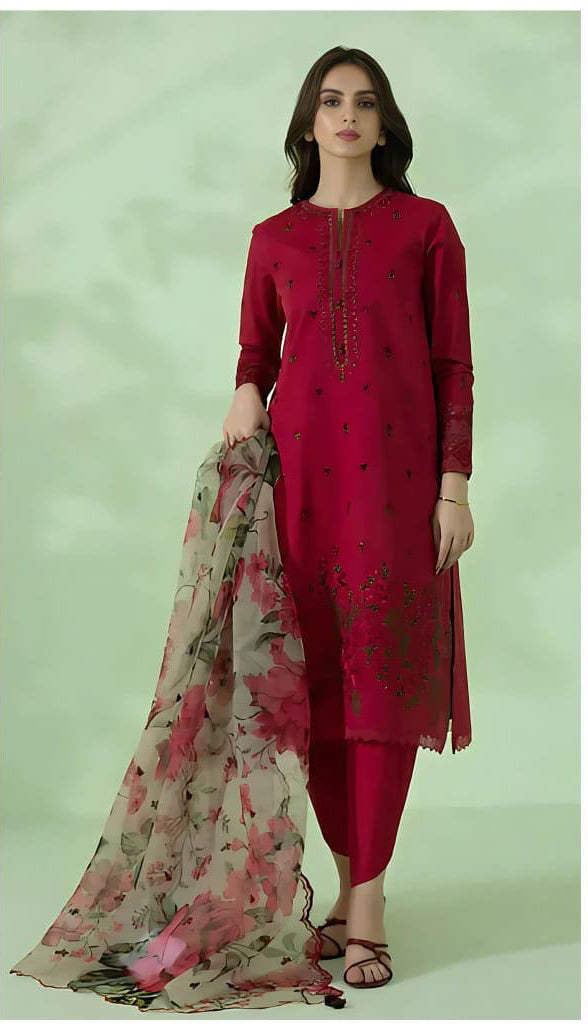 URGE  Dhanak Embroidered 3pc