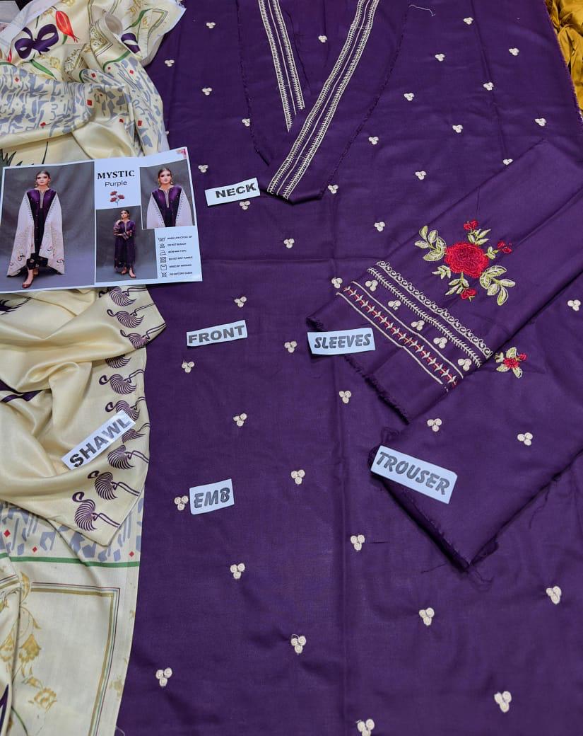 URGE  Dhanak Embroidered 3pc