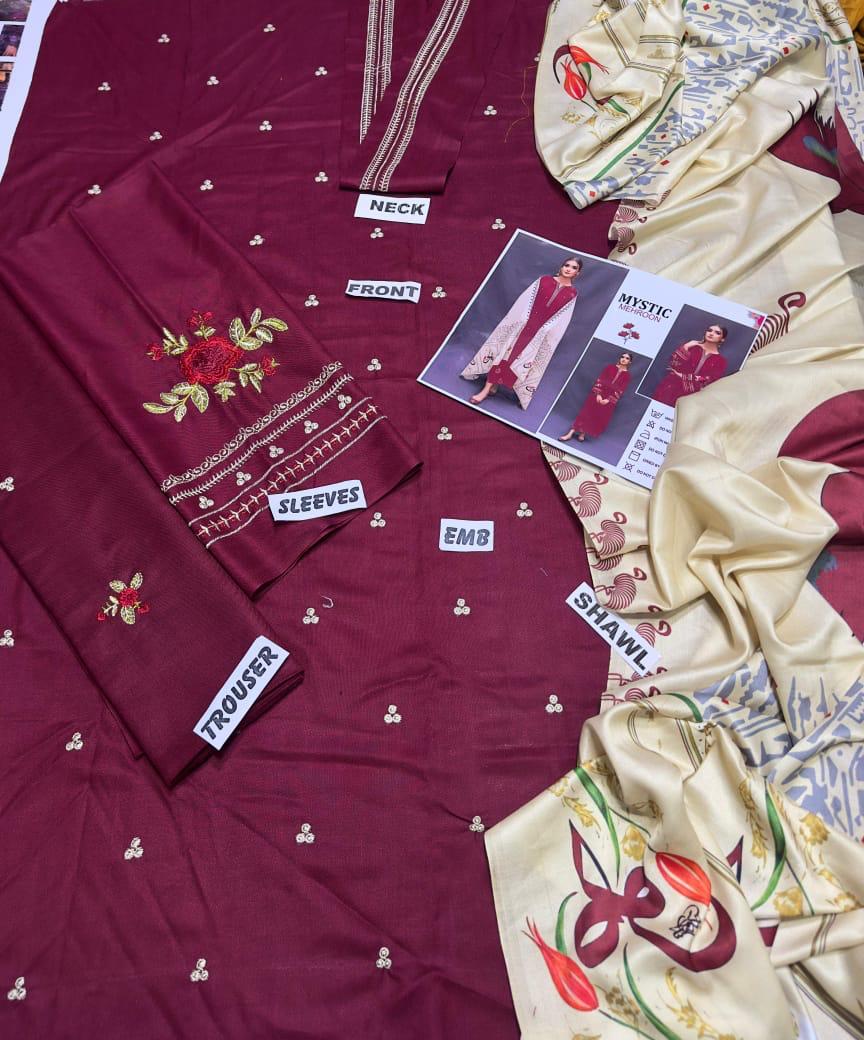 URGE  Dhanak Embroidered 3pc