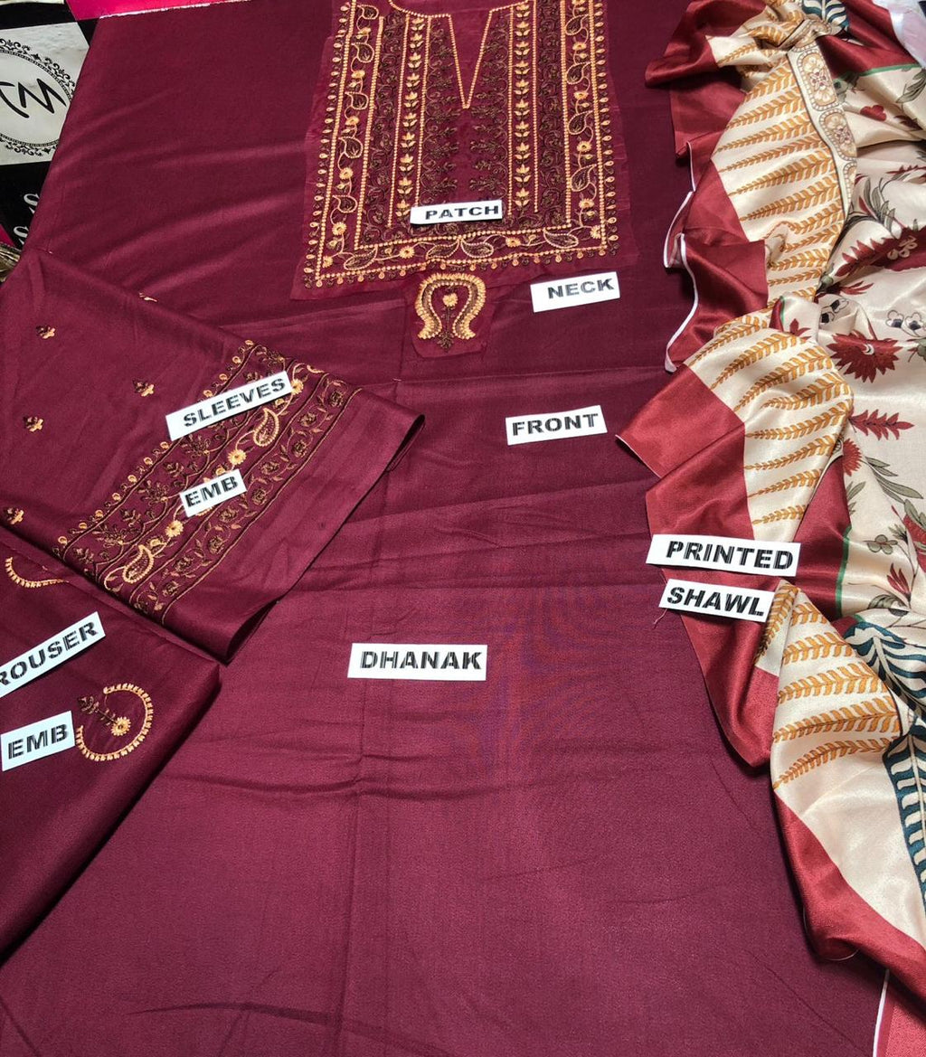 URGE  Dhanak Embroidered 3pc