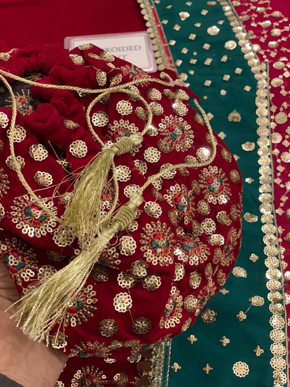 fancy velvet 3pc luxury wedding dress