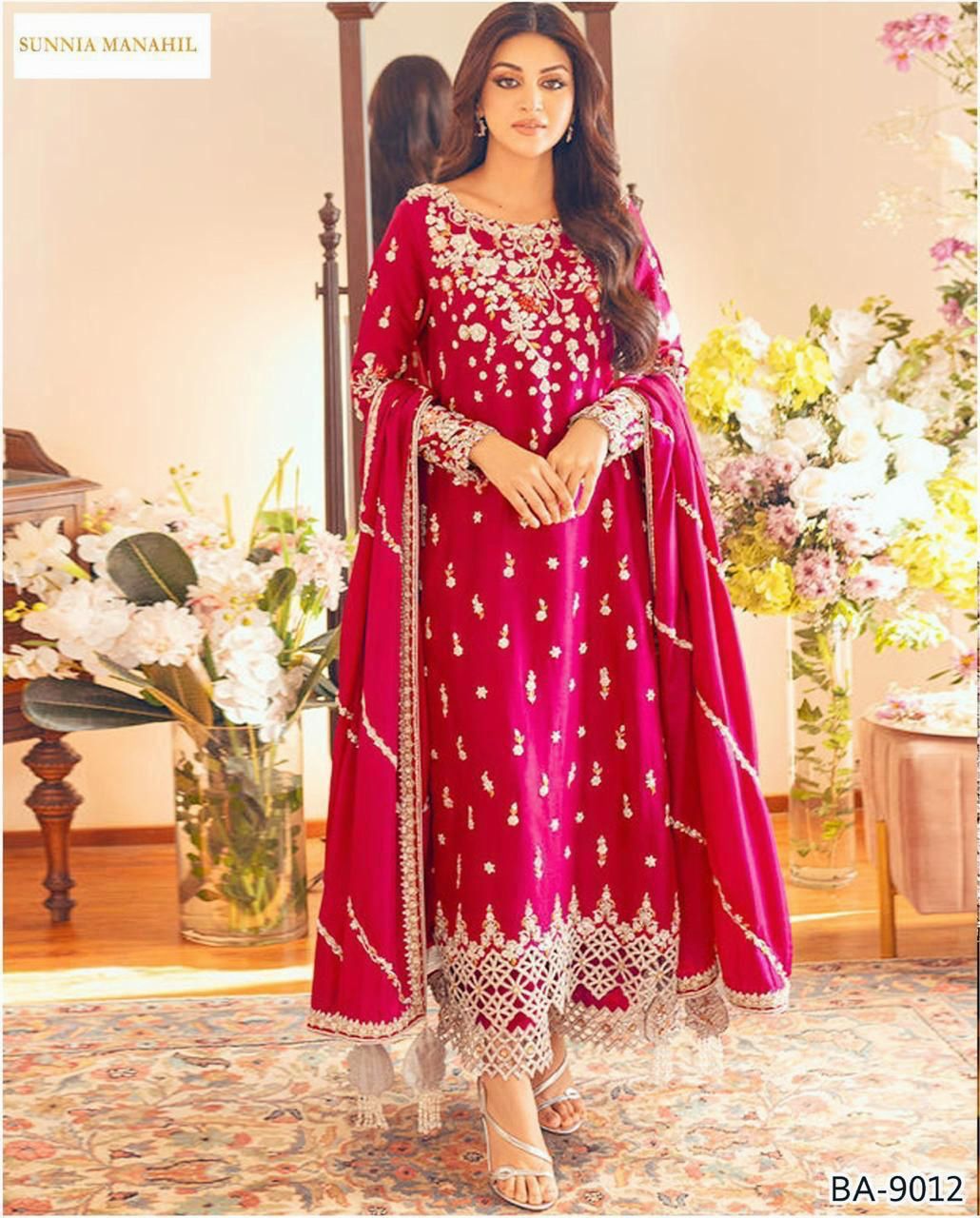 SUNNIA DHANAK 3PC FULL EMBROIDERED