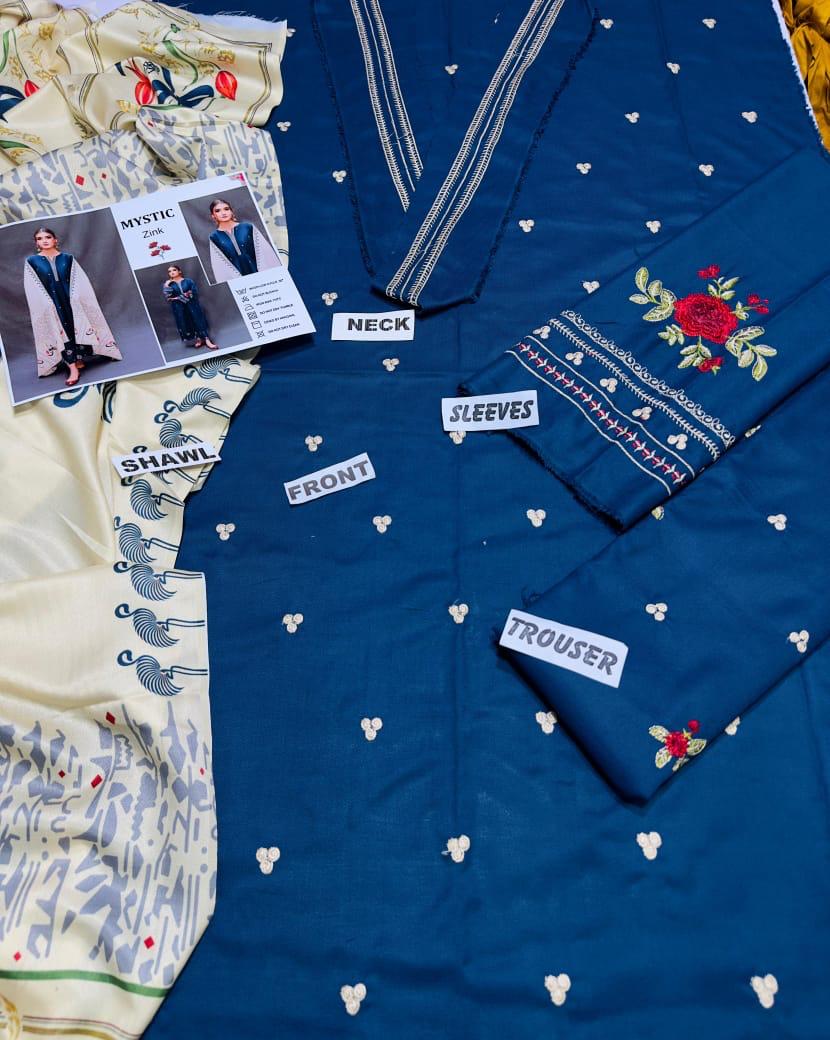 URGE  Dhanak Embroidered 3pc