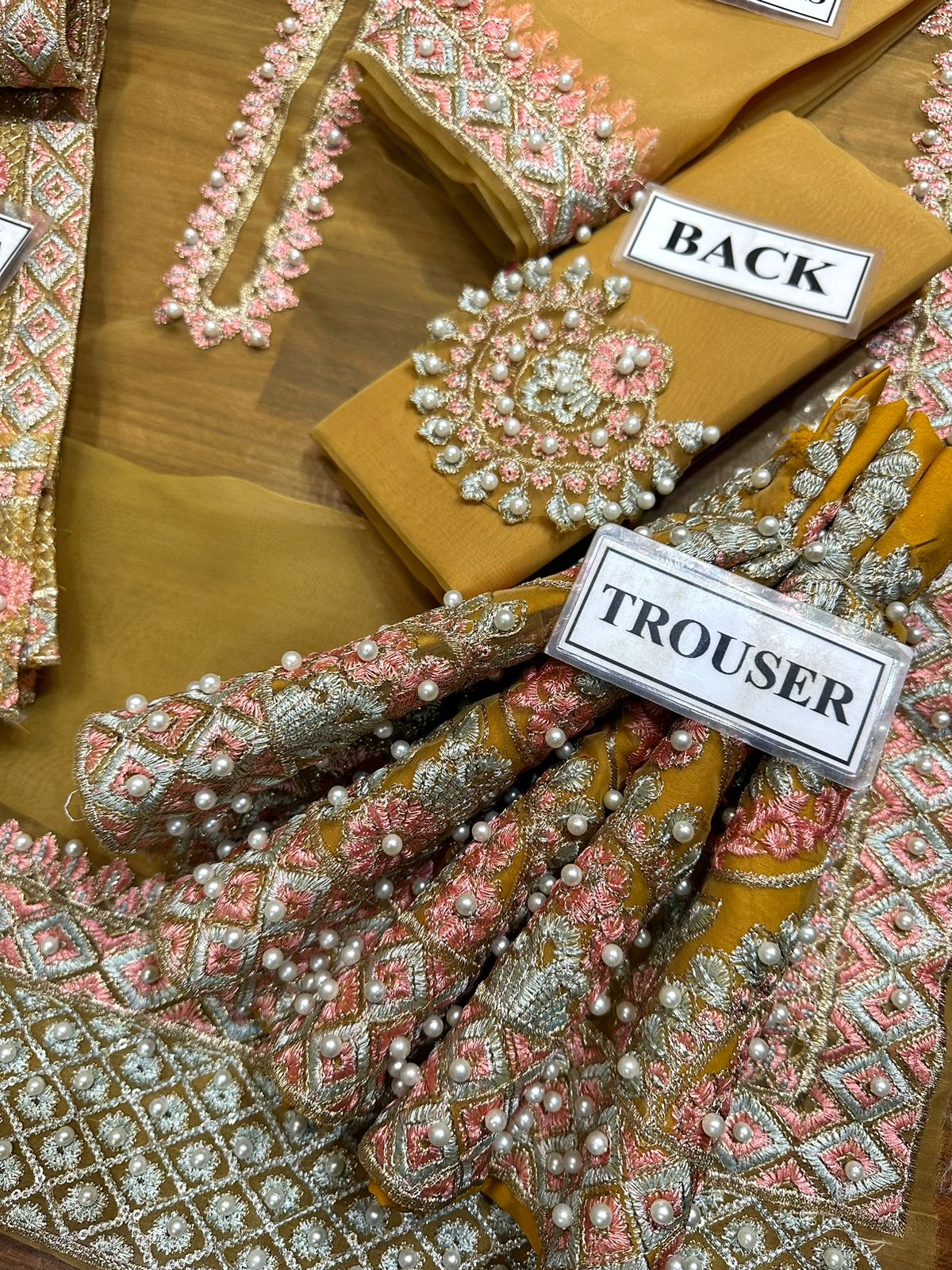 Laam brand wedding dress organza stuff unstitched 3pc JB 513