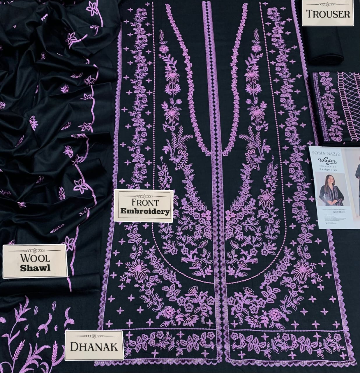 Sobia nazeer dhanak 3pc embroidered