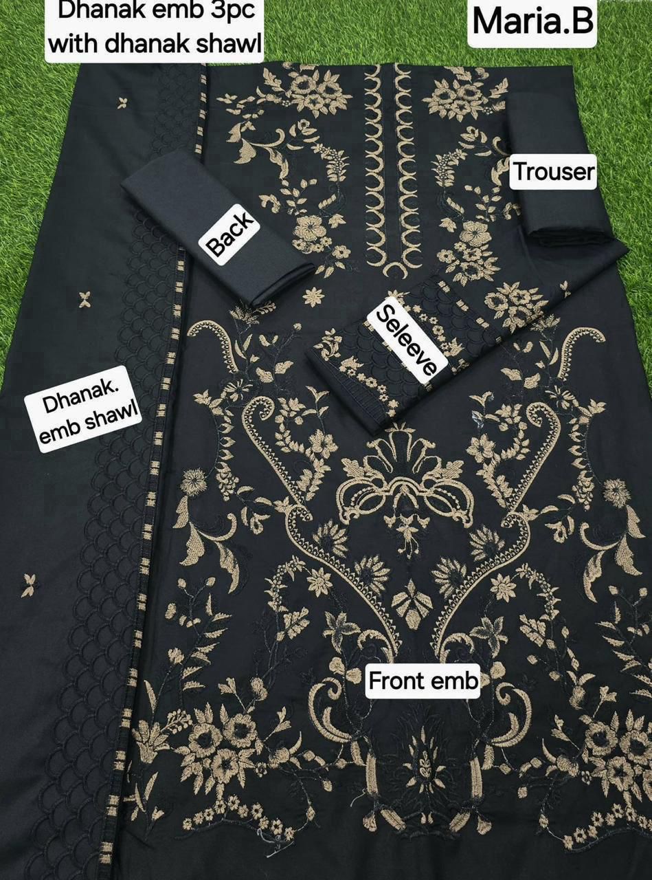 MARIA B DHANAK 3PC FULL EMBROIDERED