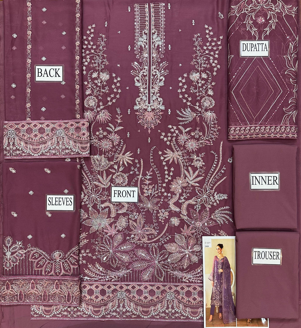Maria b luxury embroidered unstitched shafoon 3pc JB-512