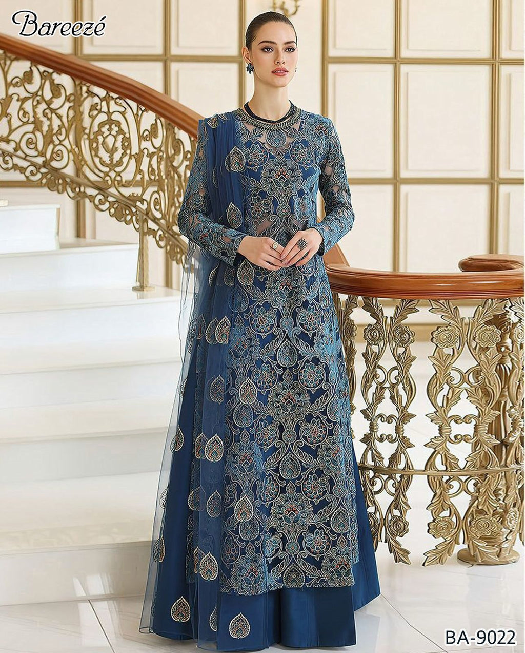 BAREEZE DHANAK EMBROIDERY 3PC