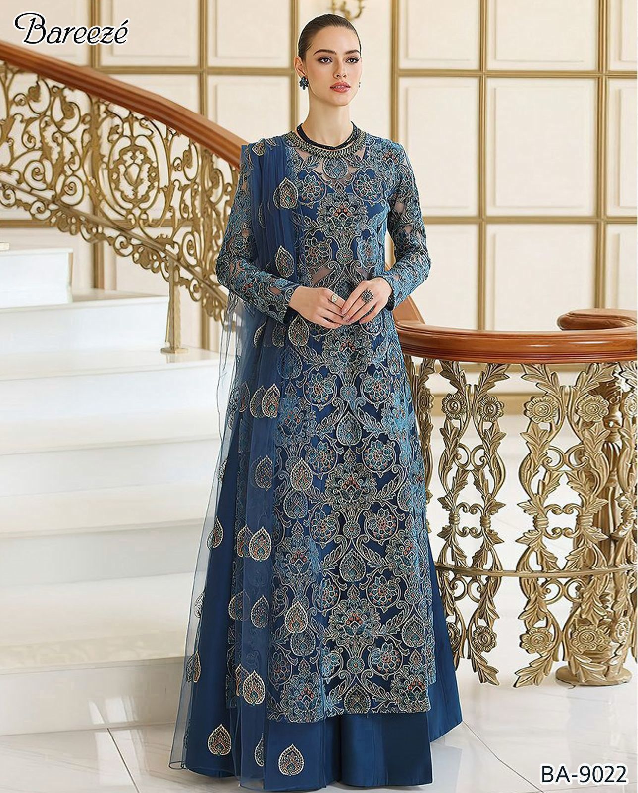 BAREEZE DHANAK EMBROIDERY 3PC