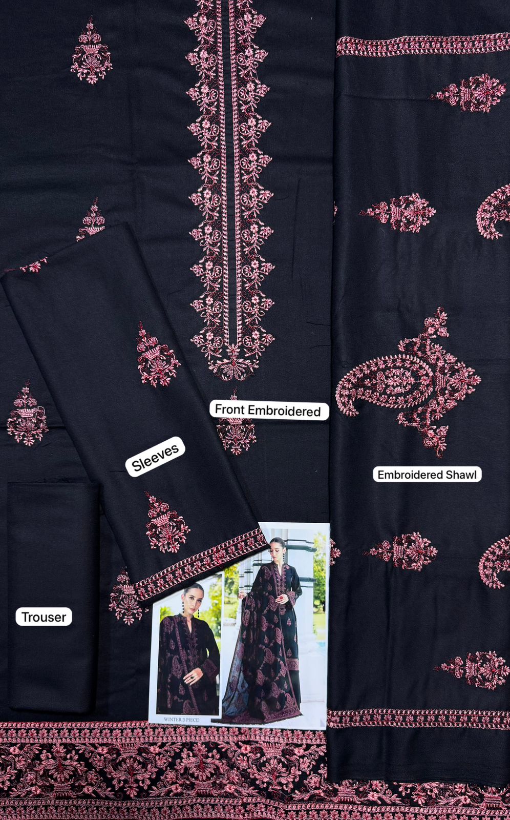 Breeze Dhanak 3pc embroidered