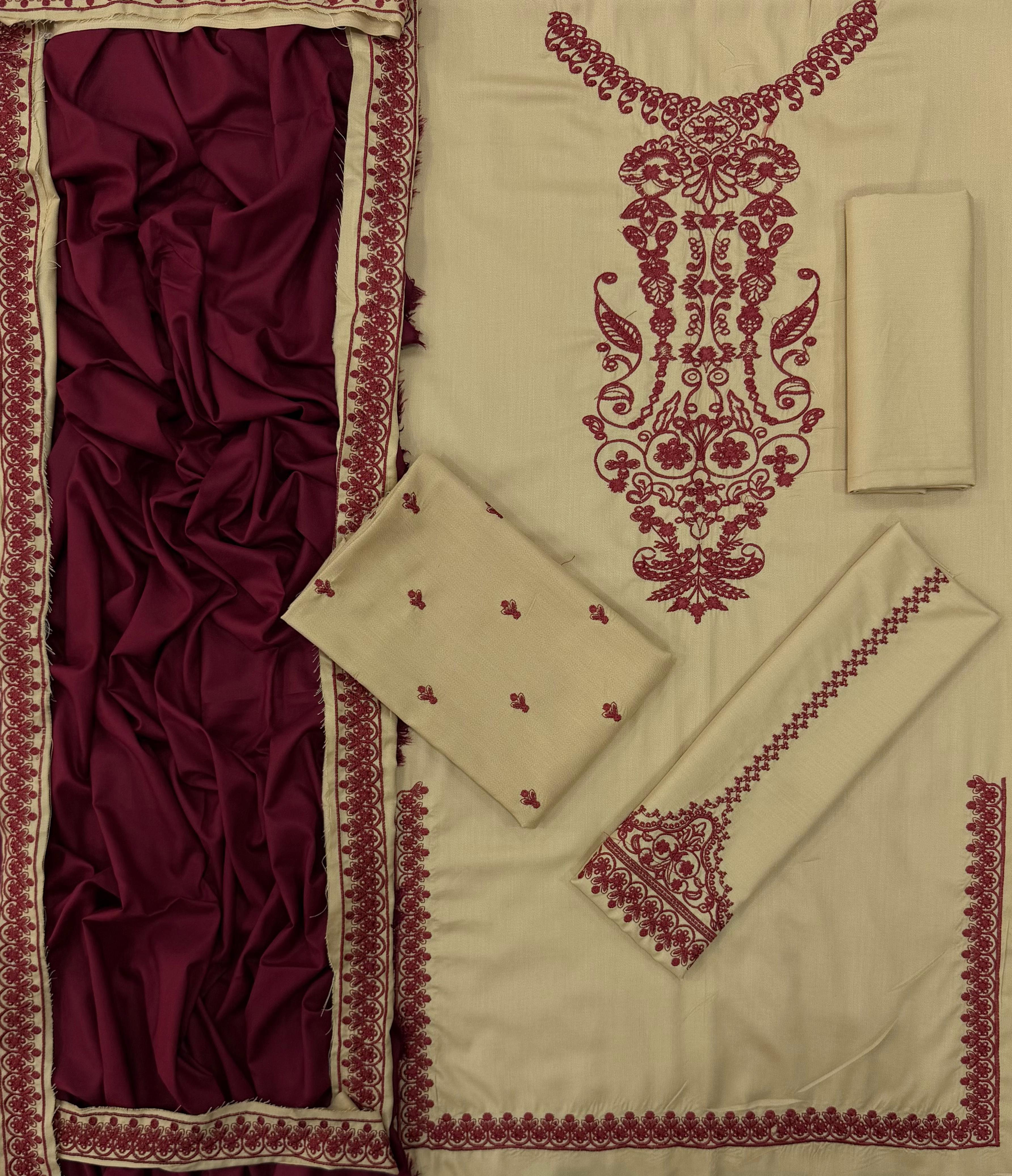 URGE EMBROIDERED DHANAK UNSTICHED 3pc