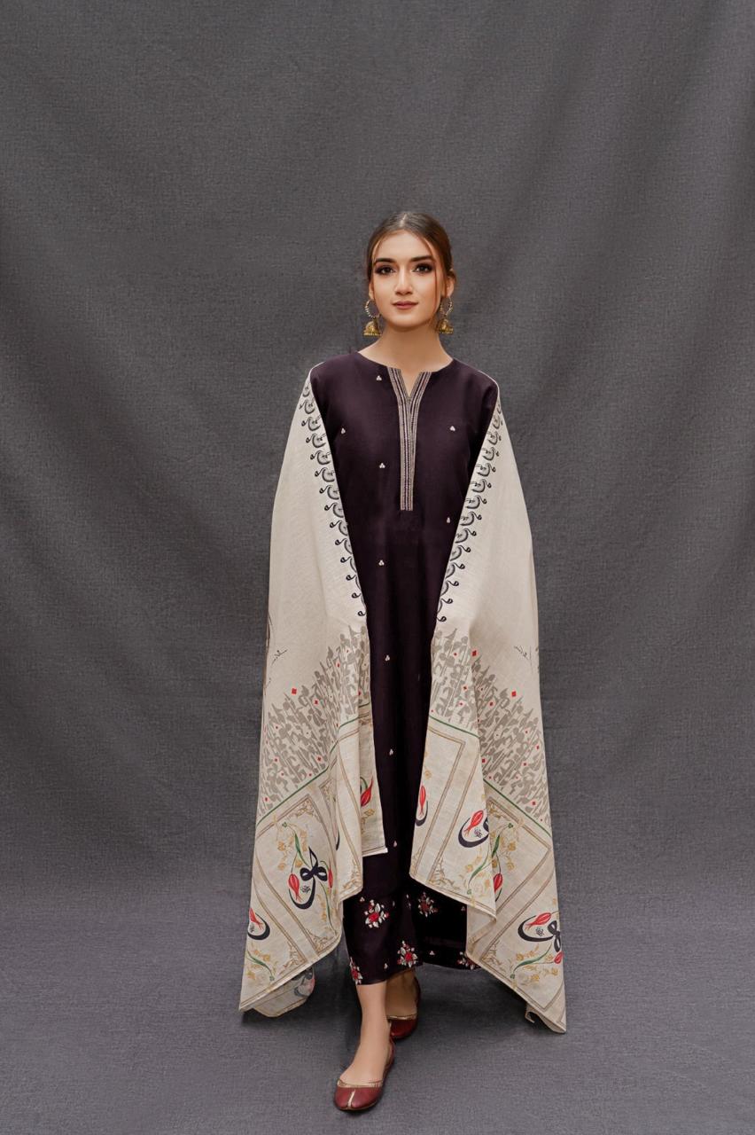 URGE  Dhanak Embroidered 3pc