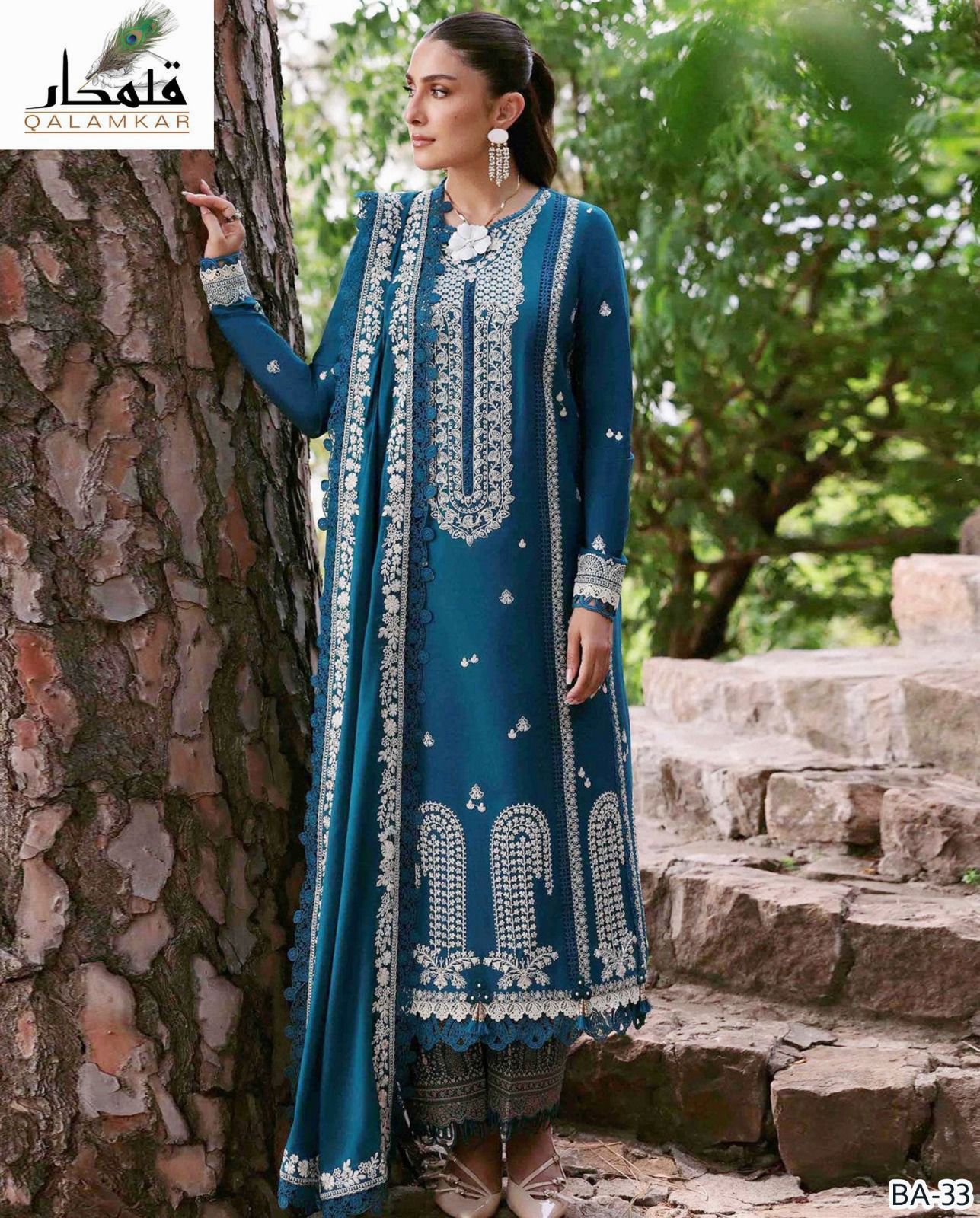 Qalamkar DHANAK EMBROIDERY 3PC
