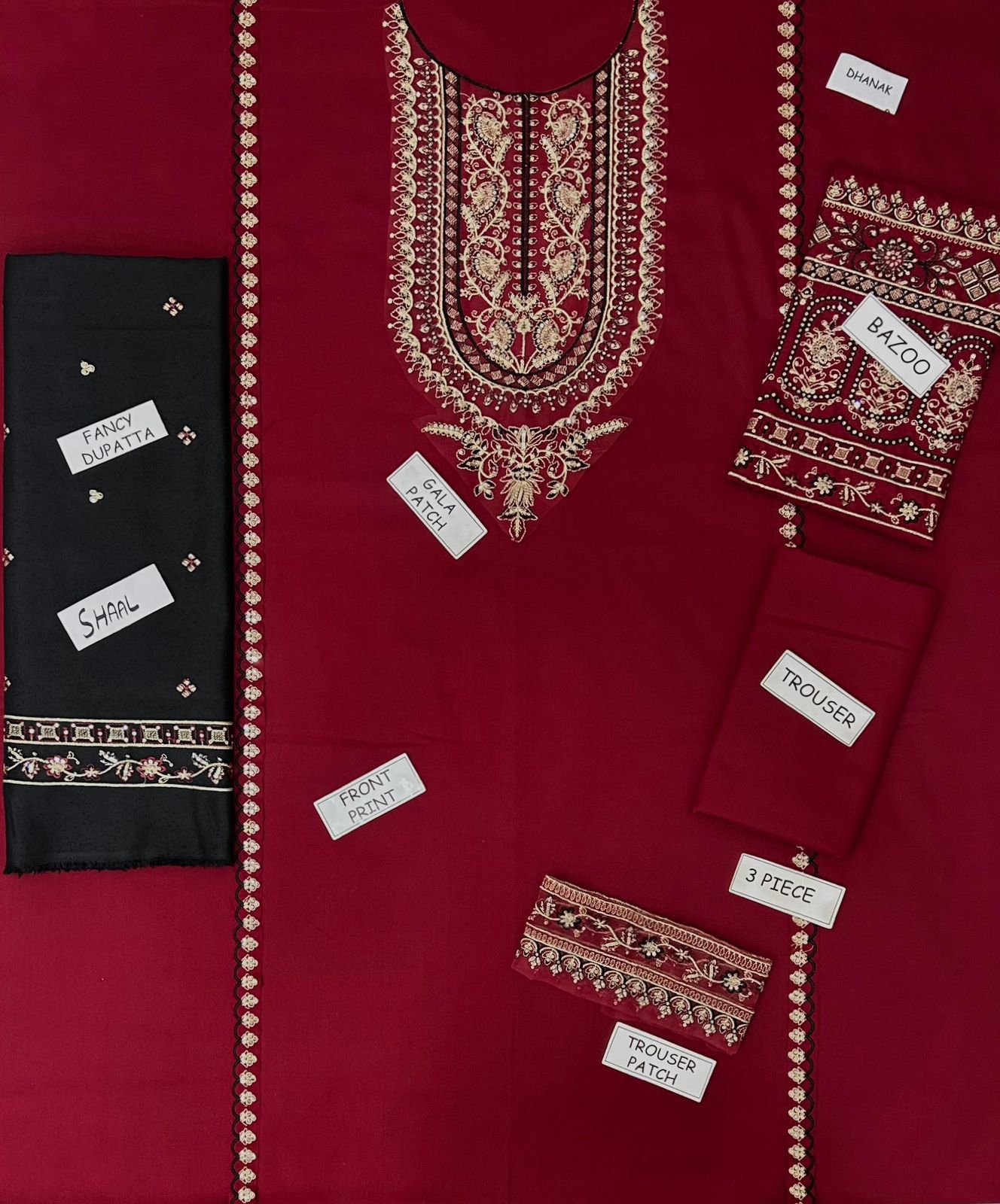 BATIK DHANAK 3PC EMBROIDERED UNSTITCHED