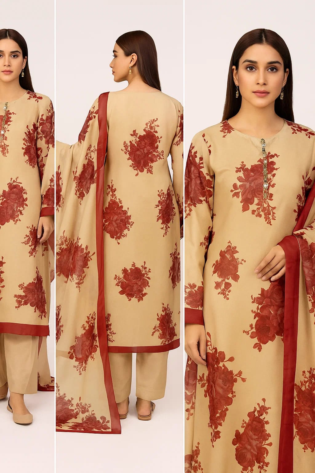 Baroque Swiss Lawn 3pc Printed (2398)