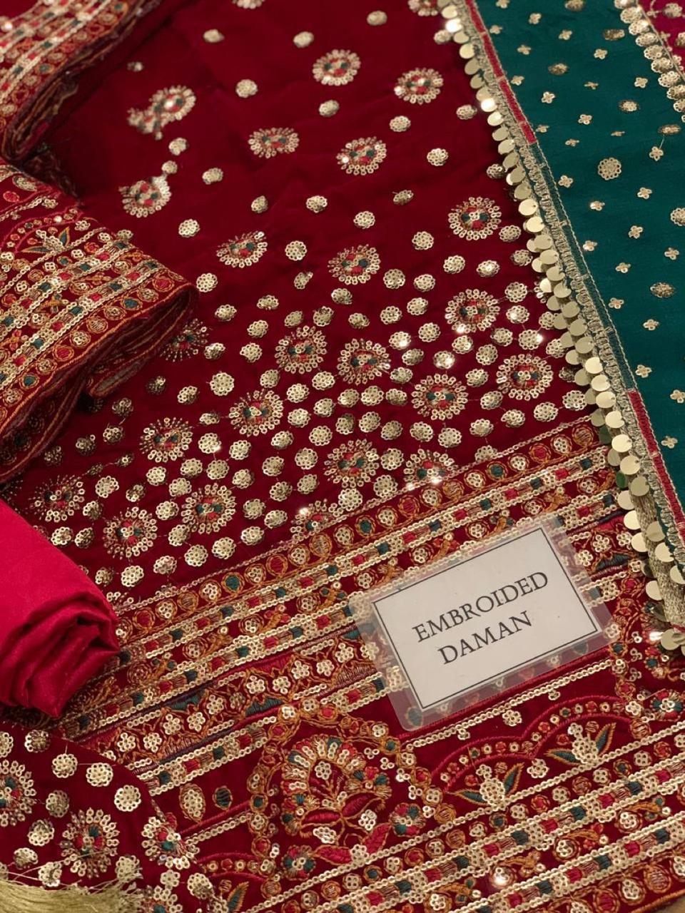 fancy velvet 3pc luxury wedding dress